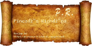 Pinczés Richárd névjegykártya